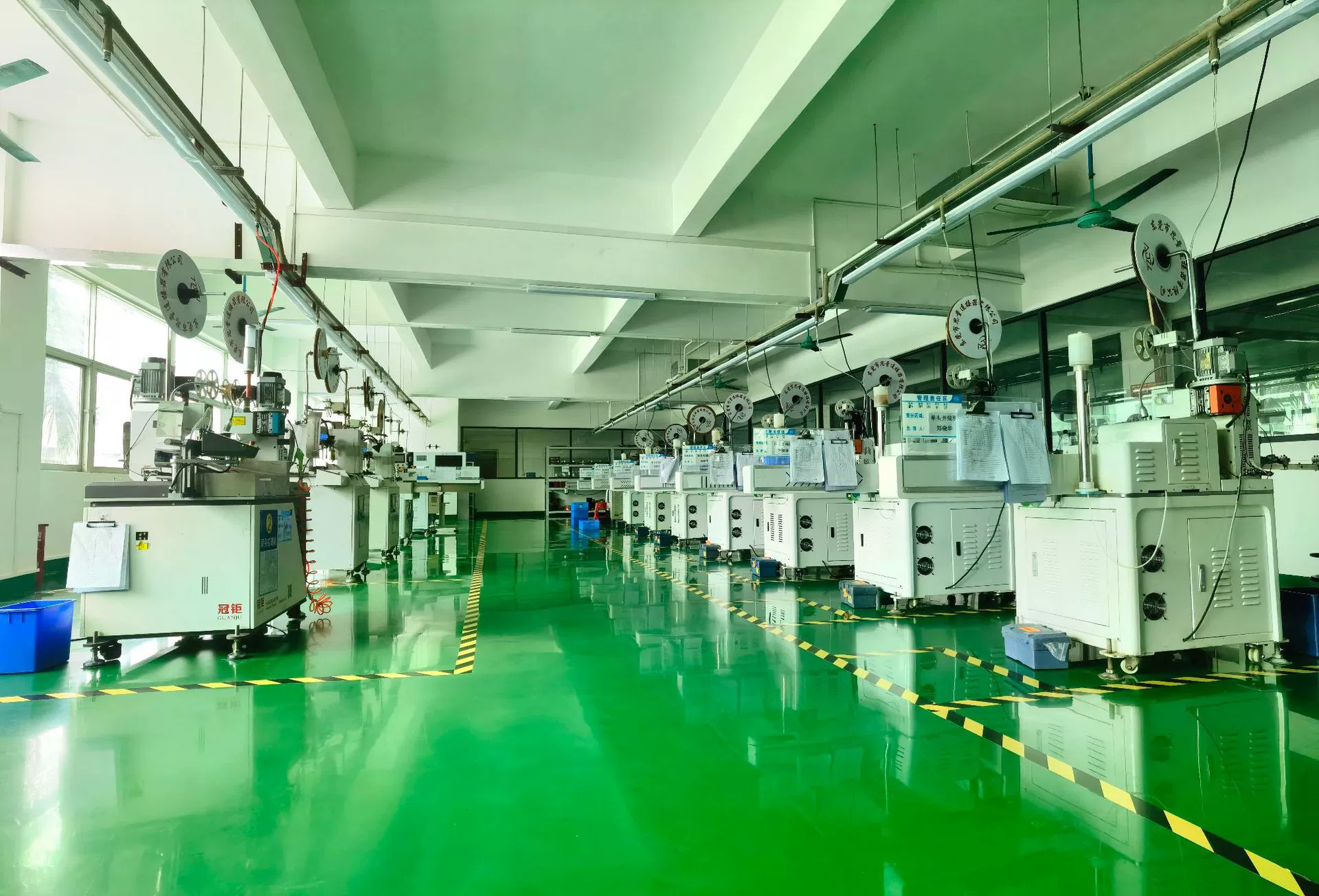 Wire harness riveting and pressing workshop